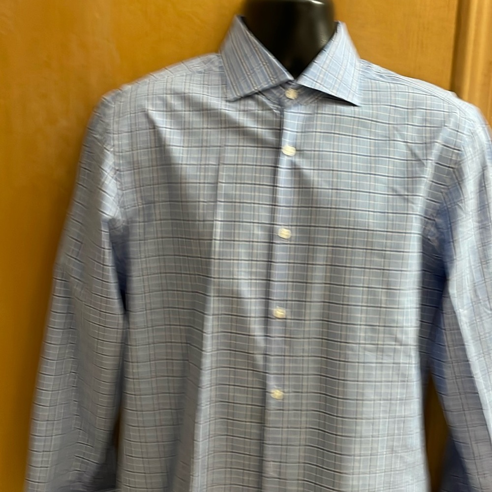 Boss Mens dress shirt French cuff blue shirt 16.5 2/3